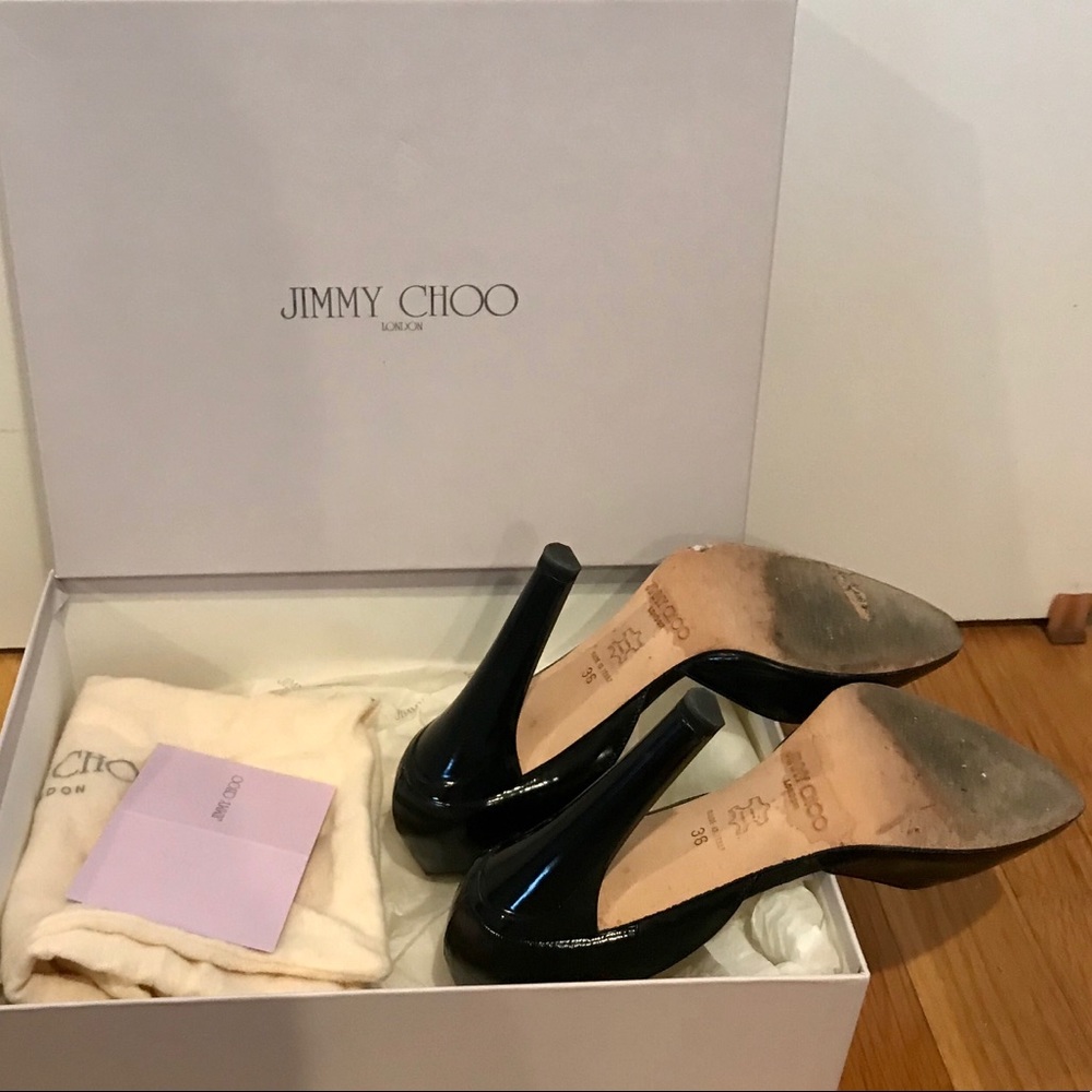 Jimmy Choo Black Patent Leather High Heel Pumps - Picture 7 of 7